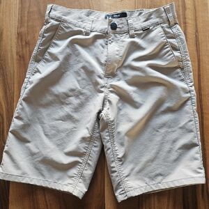 Hurley Chino Shorts Boys Size 16 Beige With Pockets Skater Beach Casual Outdoor
